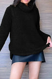 Fuzzy Turtleneck Long Sleeve Sweatshirt - Trendsi - Flyclothing LLC