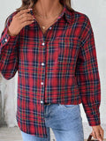 Perfee Plaid Button Up Long Sleeve Shirt - Trendsi - Flyclothing LLC