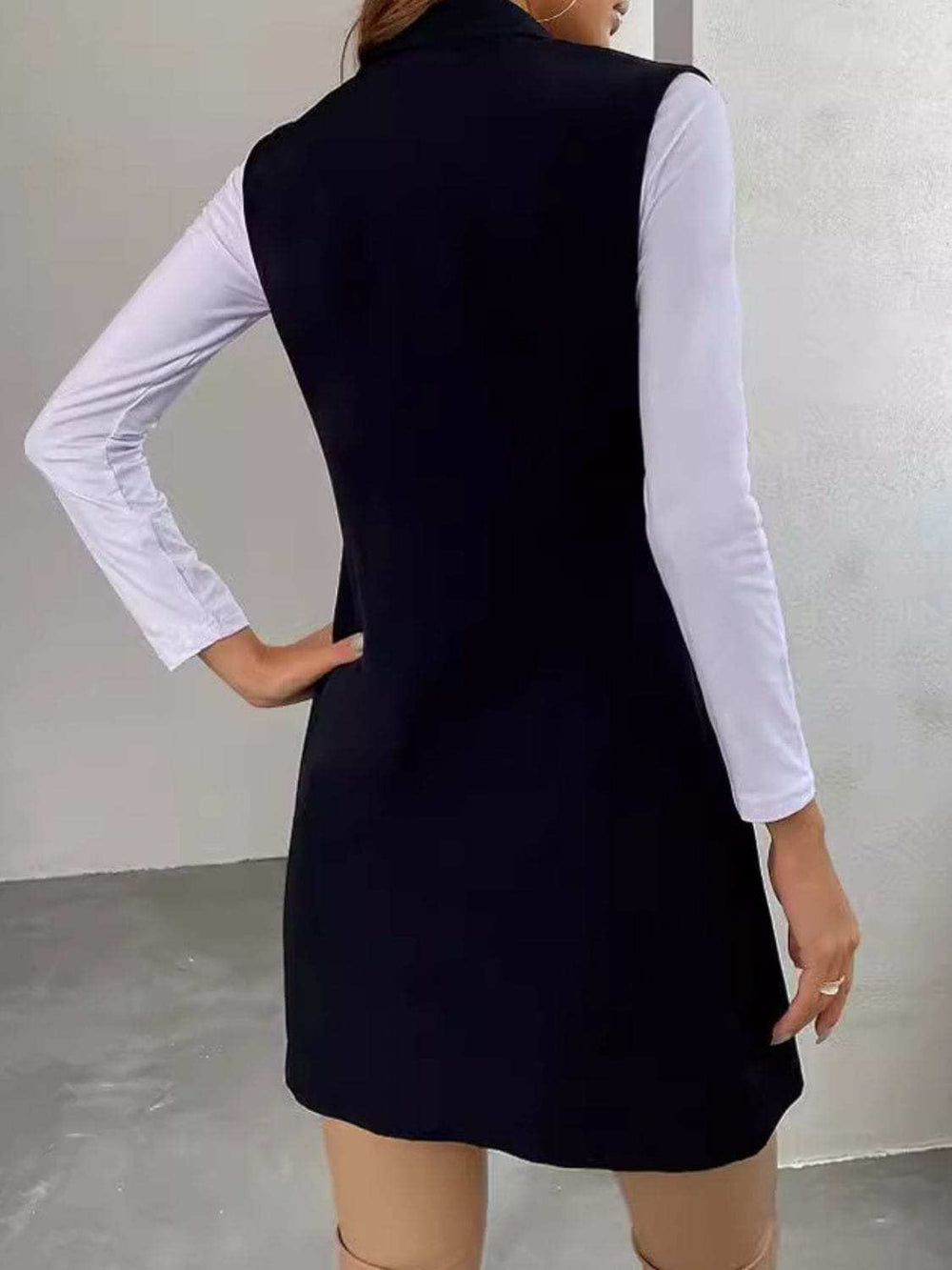 Open Front Longline Vest Coat - Trendsi - Flyclothing LLC