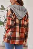 Plaid Button Up Hooded Shacket - Trendsi - Flyclothing LLC