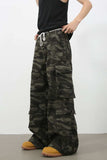 Men's Camouflage Wide Leg Jeans with Cargo Pockets - Trendsi - Flyclothing LLC