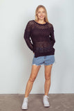 VERY J Openwork Slit Knit Cover Up - Trendsi - Flyclothing LLC