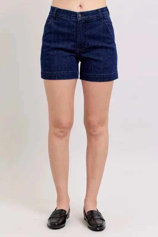 Judy Blue Full Size High Waist Denim Shorts Plus Size - Trendsi - Flyclothing LLC