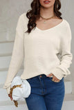 V-Neck Drop Shoulder Sweater - Trendsi - Flyclothing LLC