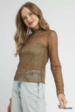 Umgee Nylon Lace Mesh Long Sleeve Top - Trendsi - Flyclothing LLC