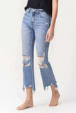 Lovervet High Rise Distressed Straight Jeans - Trendsi - Flyclothing LLC