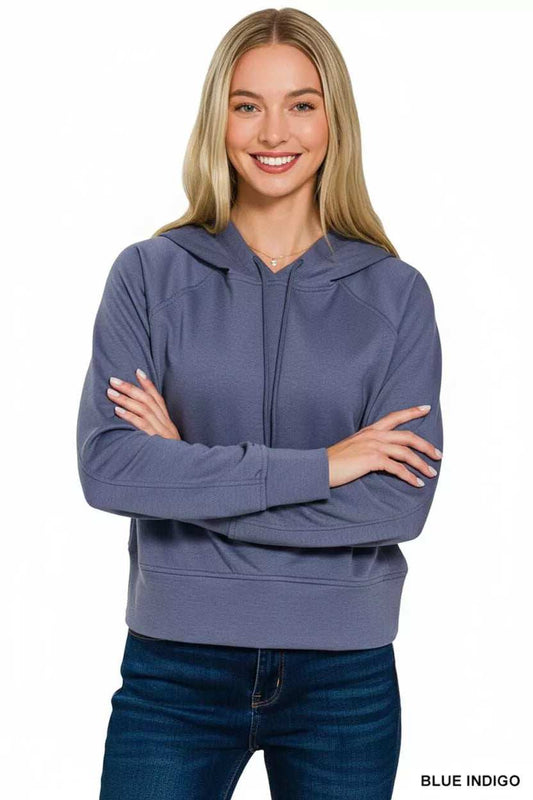 Zenana Drawstring Scuba Hoodie - Trendsi - Flyclothing LLC