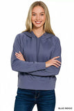 Zenana Drawstring Scuba Hoodie - Trendsi - Flyclothing LLC