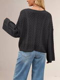Cable Knit Button-Down Cardigan - Trendsi - Flyclothing LLC