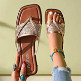 Toe Post Flats Sandals - Trendsi - Flyclothing LLC