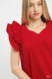 Umgee Seersucker Ruffle Shift Dress - Trendsi - Flyclothing LLC
