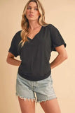 Aemi+Co V-Neck Short Sleeve T-Shirt - Trendsi - Flyclothing LLC