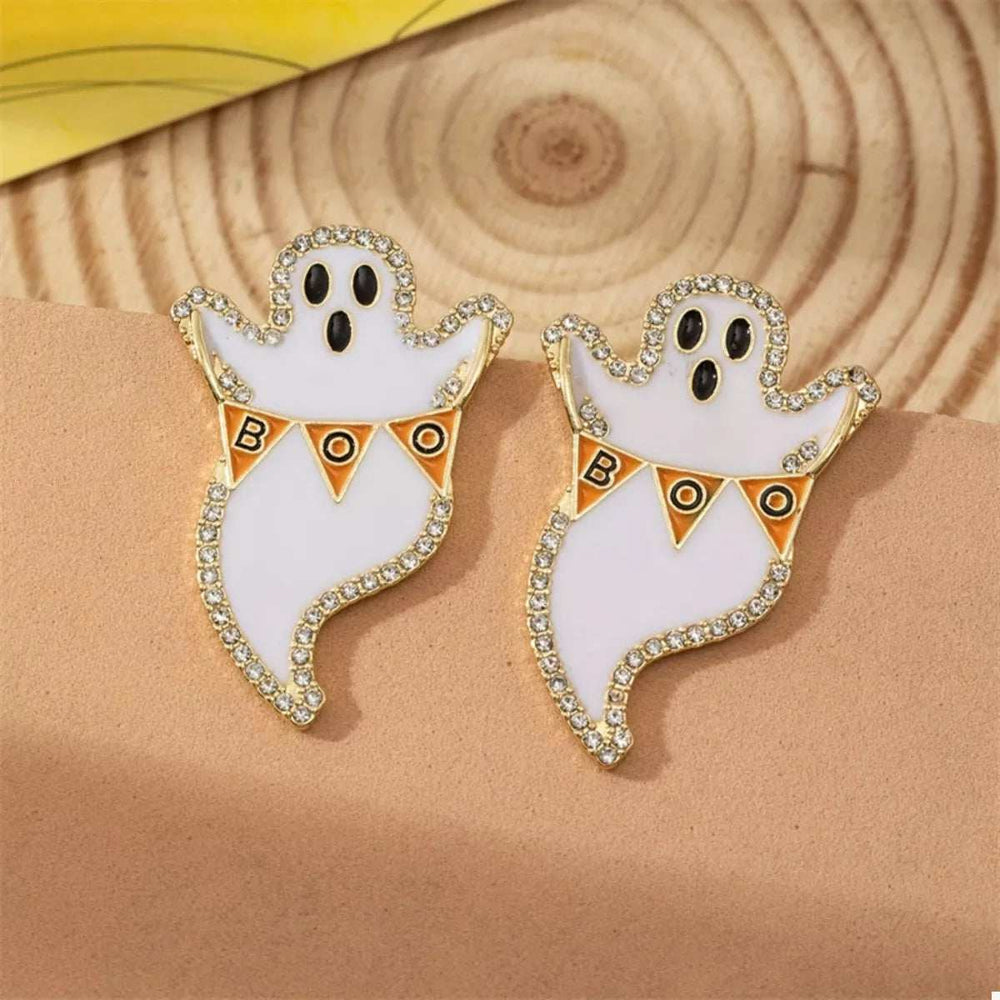 Halloween Ghost and Pumpkin Dangle Earrings - Trendsi - Flyclothing LLC