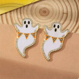 Halloween Ghost and Pumpkin Dangle Earrings - Trendsi - Flyclothing LLC