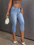 Side Slit Skinny Jeans with Pockets - Trendsi - Flyclothing LLC