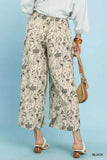 Umgee Two Tone Floral Print Pants - Trendsi - Flyclothing LLC