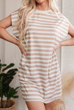 Stripe Round Neck Sleeveless Pocketed Mini Dress - Trendsi - Flyclothing LLC