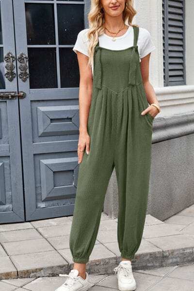 Lovelet Knotted Strap Overalls with Pockets - Trendsi - Flyclothing LLC