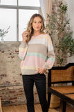 Sew In Love Full Size Color Block Round Neck Sweater - Trendsi - Flyclothing LLC