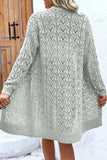 Openwork Button Down Long Sleeve Cardigan - Trendsi - Flyclothing LLC