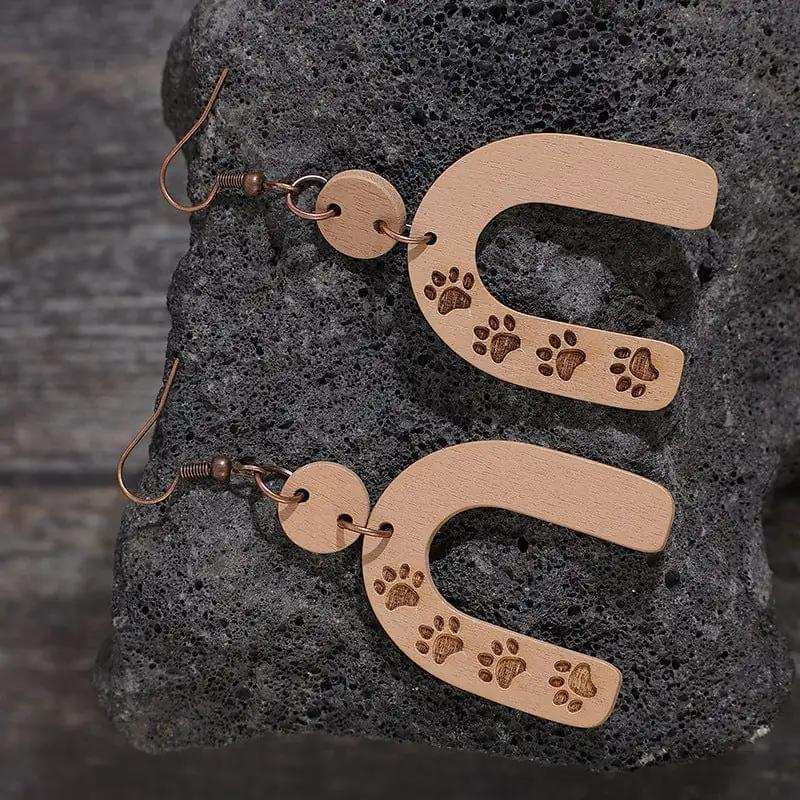 Geometric Shape Wooden Earrings - Trendsi - Flyclothing LLC