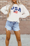 US Flag Corded Long Sleeve Sweatshirt - Trendsi - Flyclothing LLC