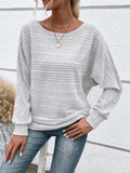 Full Size Round Neck Long Sleeve Top - Trendsi - Flyclothing LLC