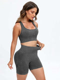 Scoop Neck Wide Strap Top and Shorts Active Set - Trendsi - Flyclothing LLC