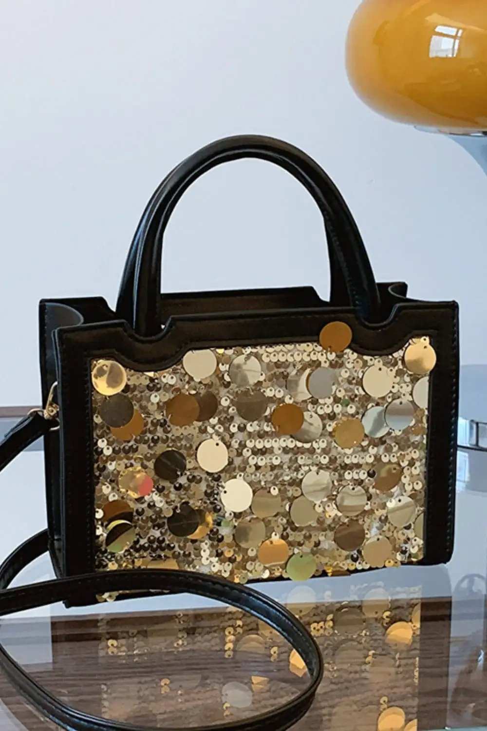 PU Leather Sequin Handbag - Trendsi - Flyclothing LLC