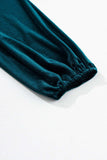 Notched Long Sleeve Velvet Top - Trendsi - Flyclothing LLC
