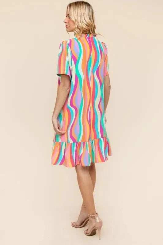 Haptics Tiered Woven Ruffle Hem Dress - Trendsi - Flyclothing LLC
