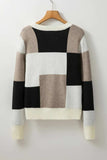 Color Block Round Neck Long Sleeve Sweater - Trendsi - Flyclothing LLC
