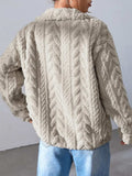 Fuzzy Zip Up Long Sleeve Jacket - Trendsi - Flyclothing LLC