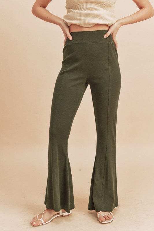 Aemi + Co High Waist Flare Pants - Trendsi - Flyclothing LLC