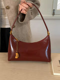 Chain Charm Leather Shoulder Bag - Trendsi - Flyclothing LLC