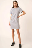 Mittoshop Suede Short Sleeve Mini Dress - Trendsi - Flyclothing LLC