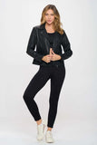 Coalition LA Studded Classic Moto Faux Leather Jacket - Trendsi - Flyclothing LLC