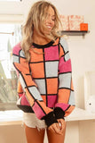 BiBi Multi Color Checker Pattern Sweater - Trendsi - Flyclothing LLC