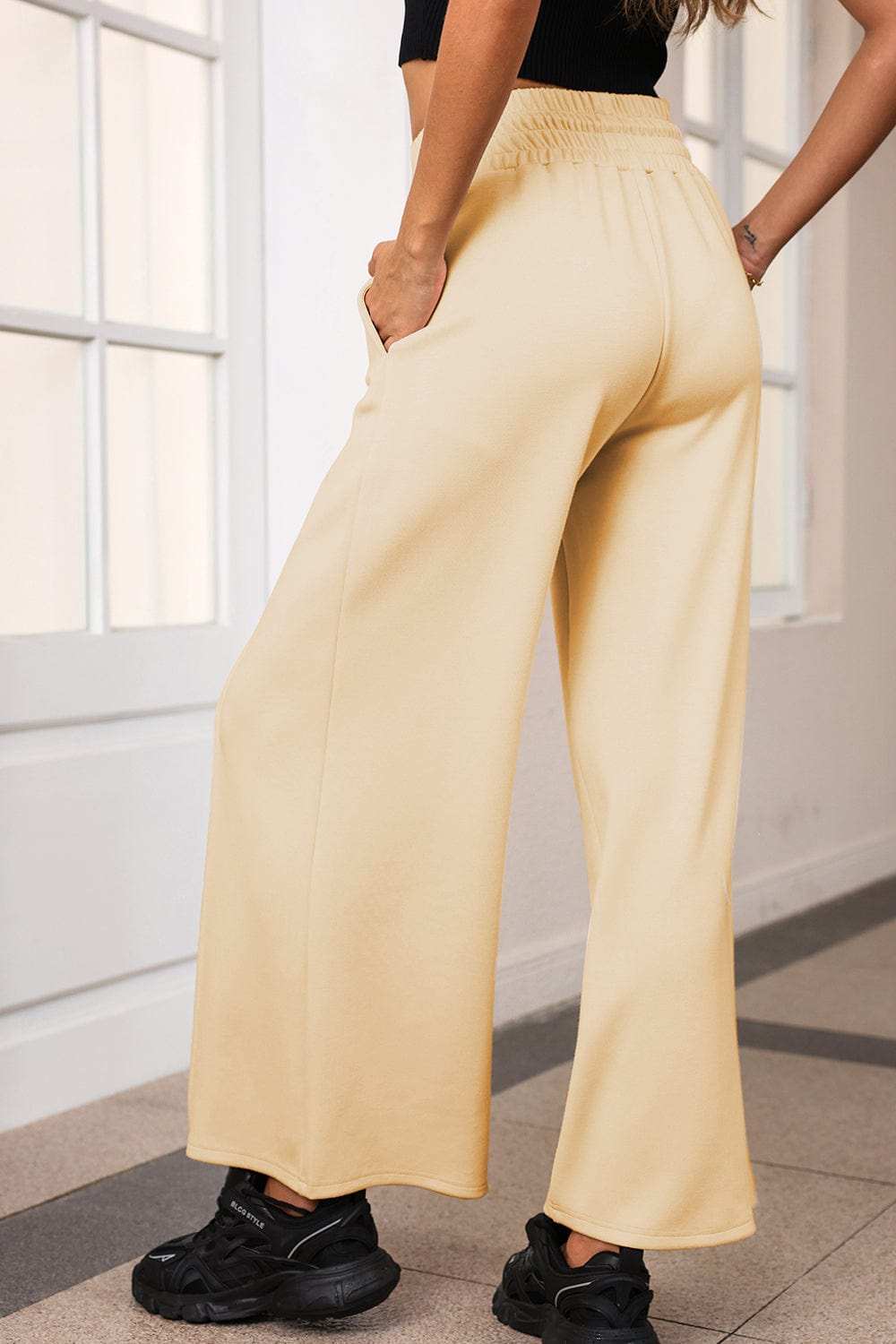 Drawstring Wide Leg Pants with Pockets - Trendsi - Flyclothing LLC