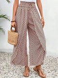 Tied Printed Wide Leg Pants - Trendsi - Flyclothing LLC