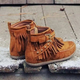 Fringe Studded Suede Flat Boots - Trendsi - Flyclothing LLC