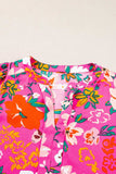 Printed Notched Short Sleeve Blouse - Trendsi - Flyclothing LLC