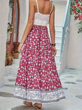 Full Size Tiered Printed Elastic Waist Skirt - Trendsi - Flyclothing LLC