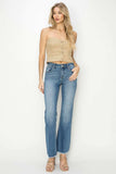 RISEN Mid-Rise Frayed Hem Bootcut Jeans - Trendsi - Flyclothing LLC
