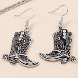 Vintage Western Cowboy Boot Dangle Earrings - Trendsi - Flyclothing LLC