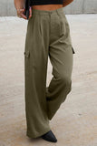 Ruched Wide Leg Pants with Pockets - Trendsi - Flyclothing LLC