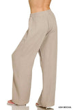Zenana Double Gauze Elastic Band Pants - Trendsi - Flyclothing LLC