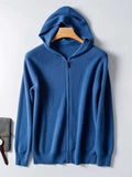 Men's Plus Size Zip Up Long Sleeve Hooded Cardigan - Trendsi - Flyclothing LLC