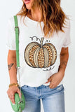 Pumpkin Round Neck Short Sleeve T-Shirt - Trendsi - Flyclothing LLC
