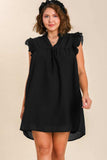 Umgee Full Size Layered Ruffle Sleeve Mini Dress Plus Size - Trendsi - Flyclothing LLC